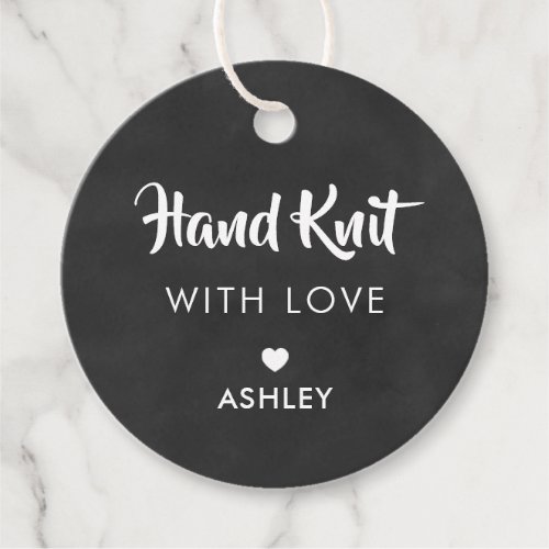 Hand Knit with Love Handmade Gift Tag Chalkboard Favor Tags