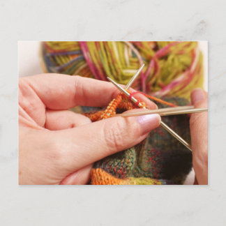 Hand Knitting Postcard