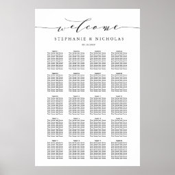 Hand Letter Chic Wedding Seating Chart | Zazzle