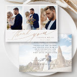Hand Lettered 4 Photo Wedding Thank You Foil Card<br><div class="desc">Stylish and modern wedding photo rose gold thank you card with an additional photo and custom text on the back. You can use this card for a wedding,  bridal shower,  engagement,  anniversary,  or any special event. For more advanced customization of this design,  please click the BLUE DESIGN TOOL BUTTON.</div>
