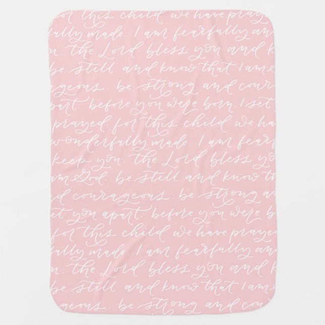 Hand Lettered Baby Bible Verses Blanket (Front)