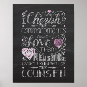 Hand Lettered Bible Verse Chalkboard Scripture Art Poster