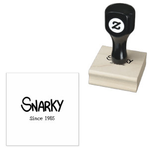 Hand-Lettered Black Ink Snarky Humor Rubber Stamp