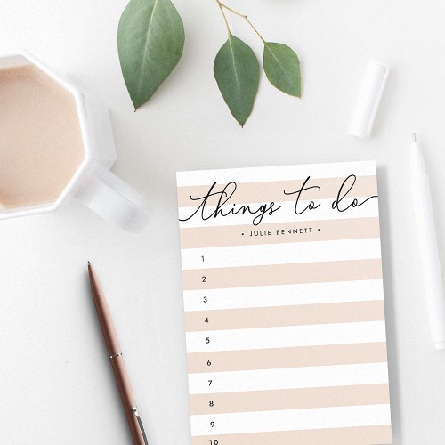 Hand Lettered Blush Stripe  To_Do List Post_it Notes