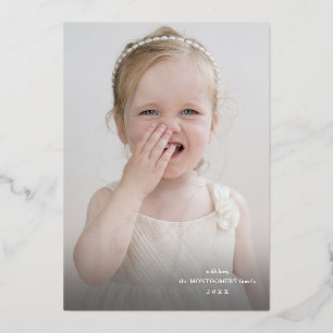 Hand Lettered Bold Foil Joy Photo Holiday Card