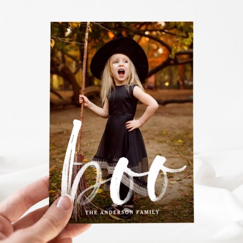 Hand_Lettered Boo  Halloween Photo Card