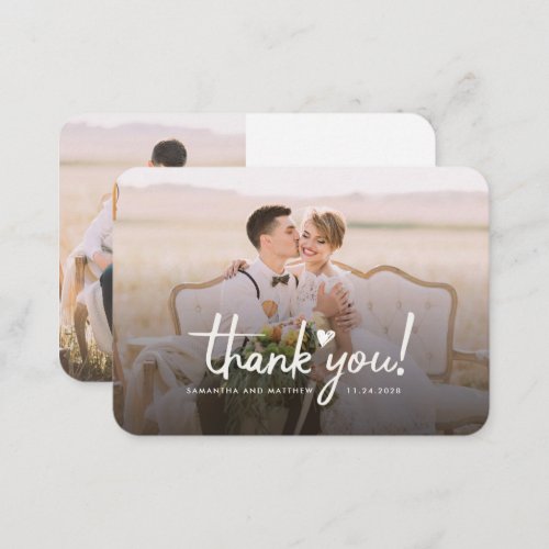 Hand_Lettered Budget Wedding Photos Thank You Note Card