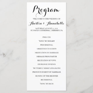Hand Lettered Calligraphy Wedding Program