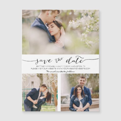 Hand Lettered Collage Save the Date Magnet