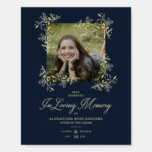 Hand Lettered Elegant Flourish Navy Wedding Memory Foam Board