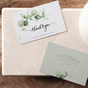 Hand-Lettered Eucalyptus Wedding Thank You Note Card