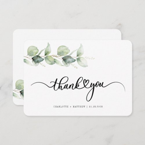 Hand_Lettered Eucalyptus Wedding Thank You Note Card