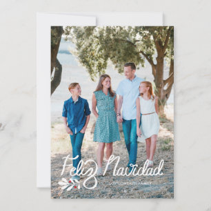 Hand Lettered Feliz Navidad Photo Christmas Card