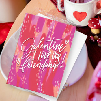 Hand Lettered Galentine's Day Holiday Card by TheSpottedOlive at Zazzle