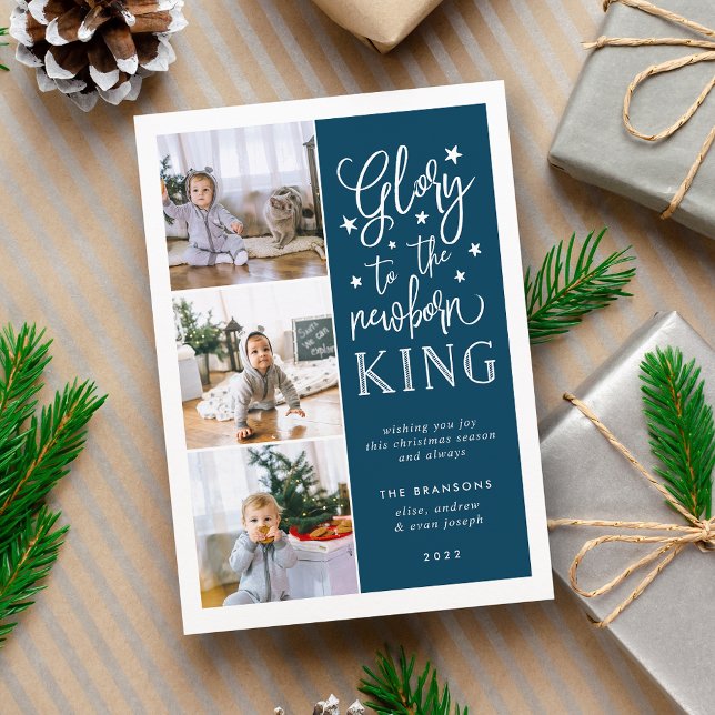 Hand Lettered Glory | Christmas Photo Collage Card (Creator Uploaded)