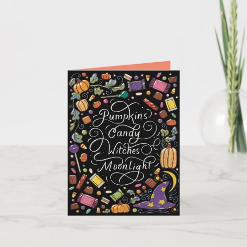 Hand_lettered Halloween Wishes Holiday Card