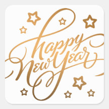 HAND-LETTERED HAPPY NEW YEAR GREETING | STICKER