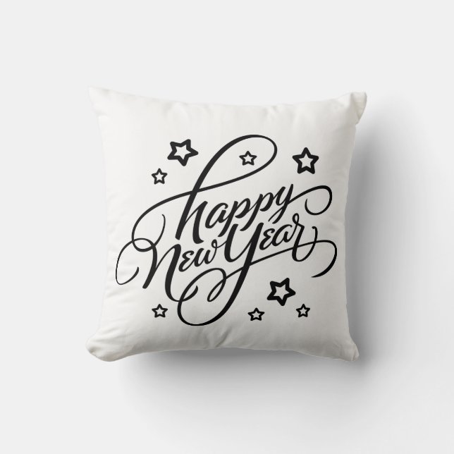 HAND-LETTERED HAPPY NEW YEAR | PILLOW (Front)