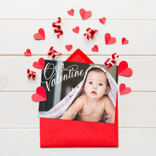 Hand lettered happy Valentine’s Day holiday photo Postcard