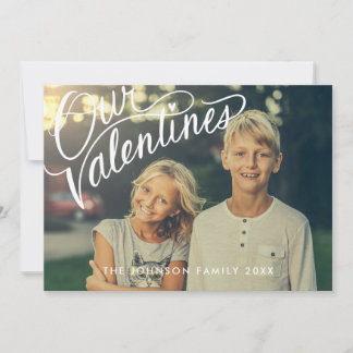 Hand Lettered Happy Valentines Day Holiday Photo Card