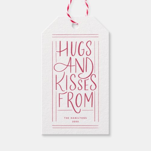 Hand_lettered Hugs and Kisses Valentines Day Gift Tags