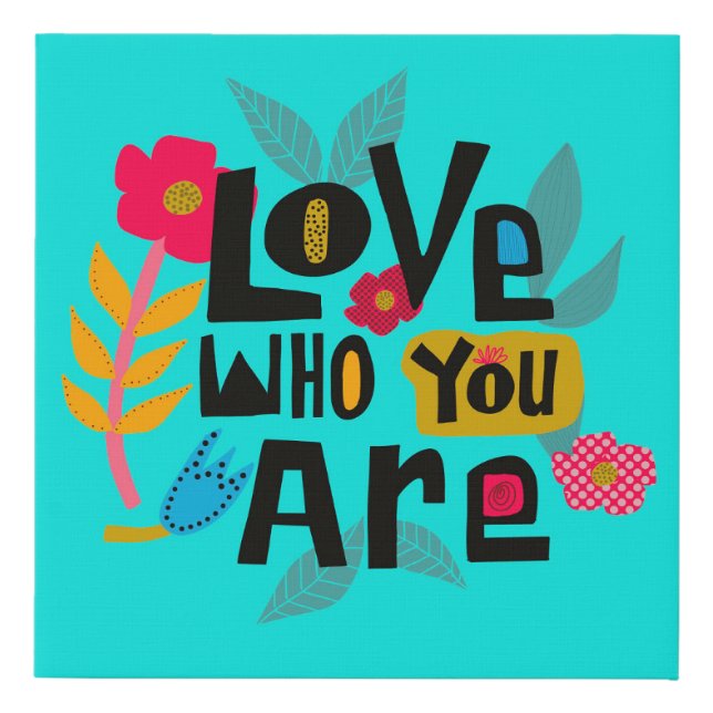 Hand Lettered Inspiring Quote  Faux Canvas Print (Front)