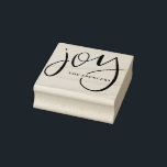 Hand Lettered Joy Custom Name Rubber Stamp<br><div class="desc">Add a touch of joy to your holiday. To remove the name and cut-out,  use the Customize feature and delete the two layers.</div>