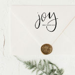 Hand Lettered Joy Custom Name Rubber Stamp<br><div class="desc">Add a touch of joy to your holiday. To remove the name and cut-out,  use the Customize feature and delete the two layers.</div>