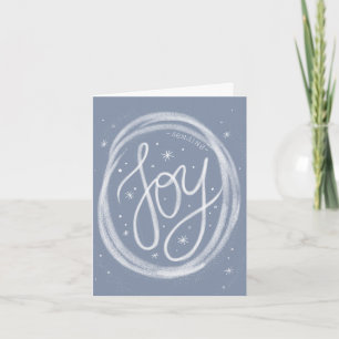 Hand-lettered Joy- Non-Photo Folded Holiday Card