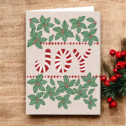 Hand Lettered JOY Original Art Holiday Card