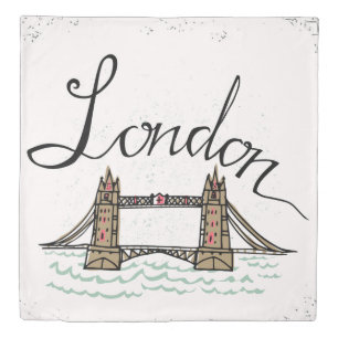 Hand Lettered London Bridge Duvet Cover