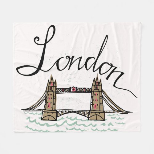Hand Lettered London Bridge Fleece Blanket