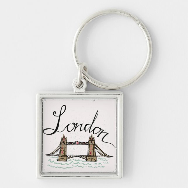 Hand Lettered London Bridge Keychain (Front)