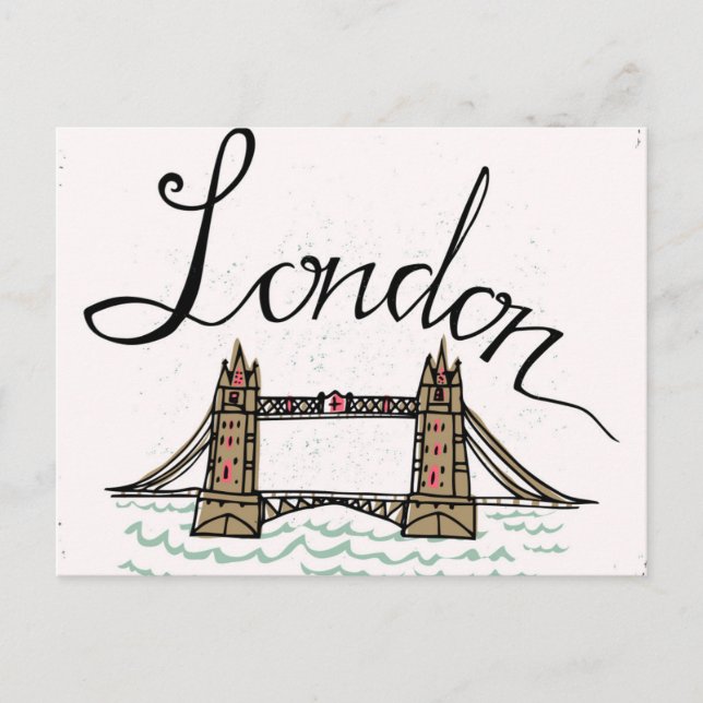 Hand Lettered London Bridge Postcard (Front)