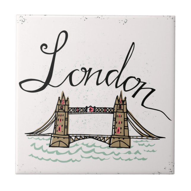 Hand Lettered London Bridge Tile (Front)