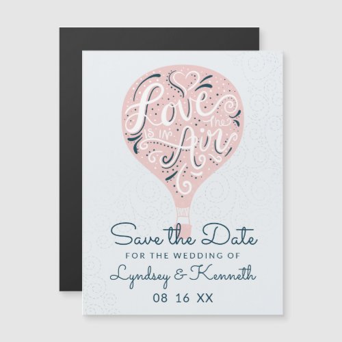 Hand Lettered Love Baby Pink Balloon Save the Date