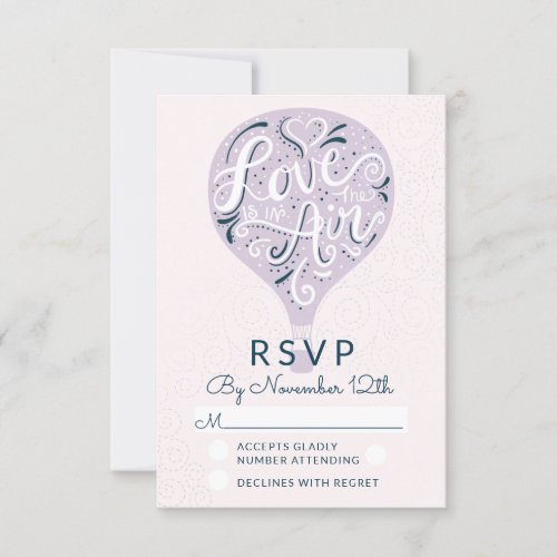 Hand Lettered Love Lavender Wedding RSVP Reply