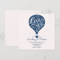 Hand Lettered Love Navy Blue Wedding Square