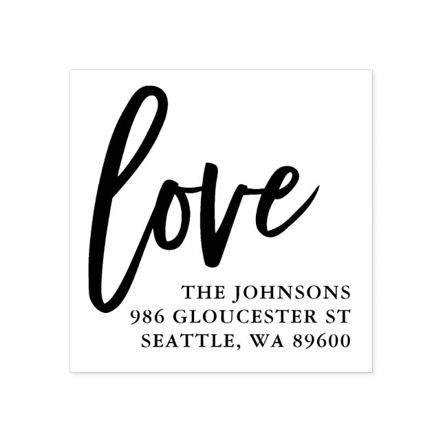 Hand Lettered Love Script | Personalized Rubber Stamp (Imprint)
