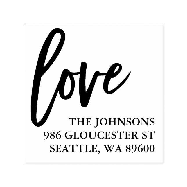 Hand Lettered Love Script | Personalized Self-inking Stamp (Design)