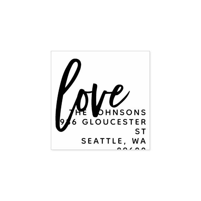 Hand Lettered Love Script | Personalized Wedding Rubber Stamp (Imprint)