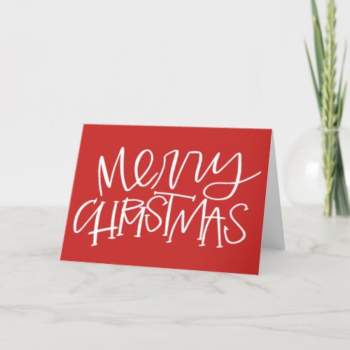 Hand Lettered Merry Christmas Greeting Card