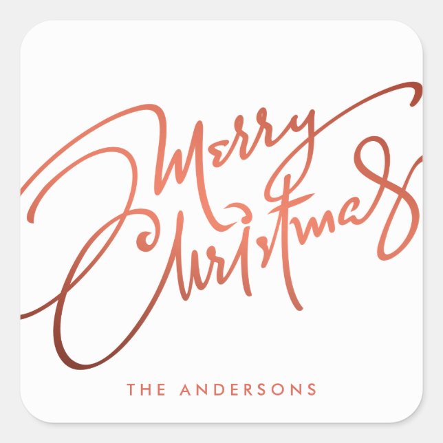 HAND-LETTERED MERRY CHRISTMAS | HOLIDAY STICKER (Front)