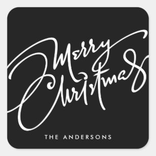 HAND-LETTERED MERRY CHRISTMAS HOLIDAY STICKER