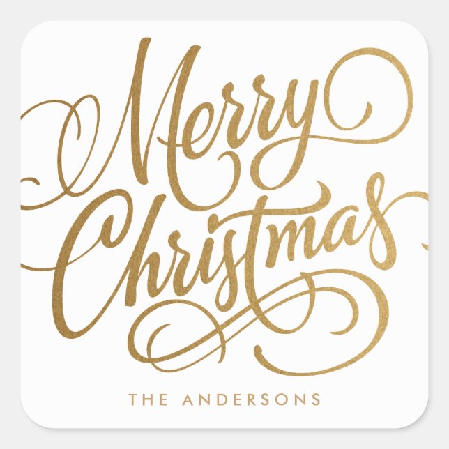 HAND-LETTERED MERRY CHRISTMAS | HOLIDAY STICKER (Front)