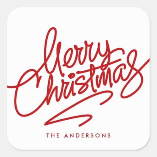 HAND_LETTERED MERRY CHRISTMAS  HOLIDAY STICKER
