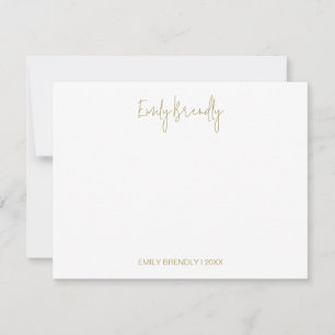 Hand Lettered Modern Minimal White Flat Note Card