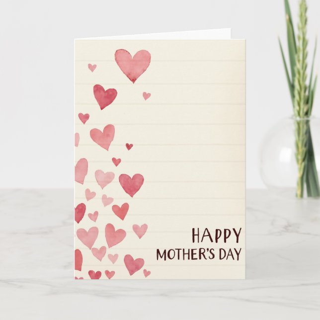 Hand Lettered Moms Day Note Card (Front)