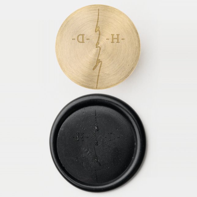 Hand Lettered Monogrammed Chic Cross Wax Seal Stamp (Stamped)