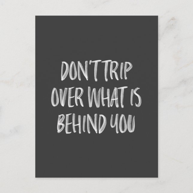 Hand Lettered Motivational Quote Black White Postcard (Front)